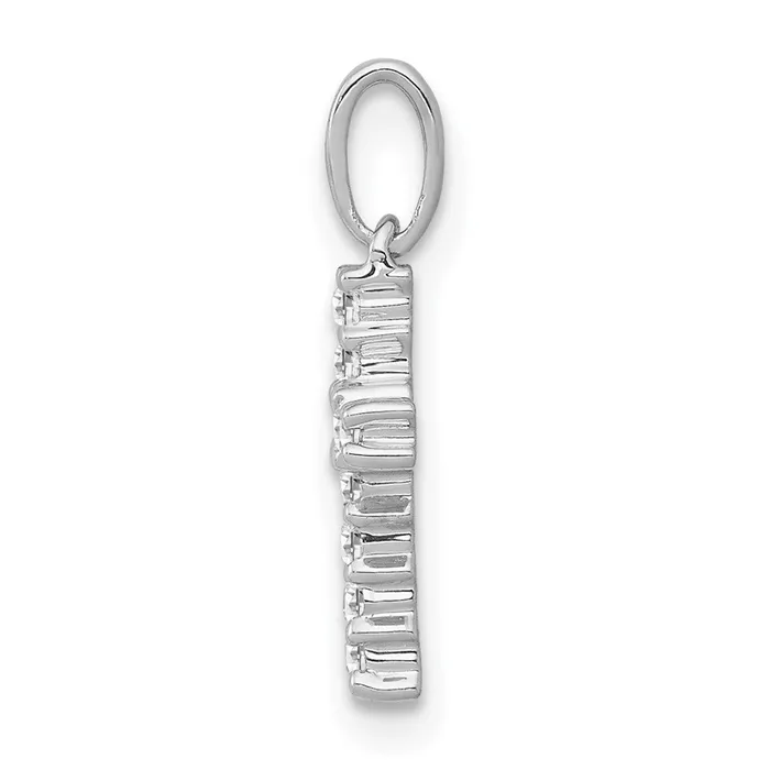 Goldia Necklaces Solid 14k White Gold Simulated CZ Latin Cross Pendant