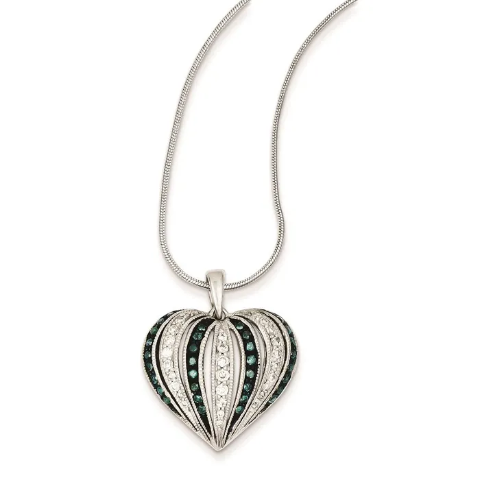 Goldia Necklaces Sterling Silver Blue Diamond Heart Pendant