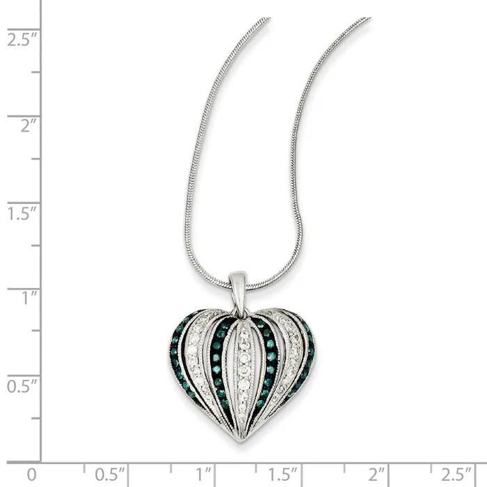 Goldia Necklaces Sterling Silver Blue Diamond Heart Pendant