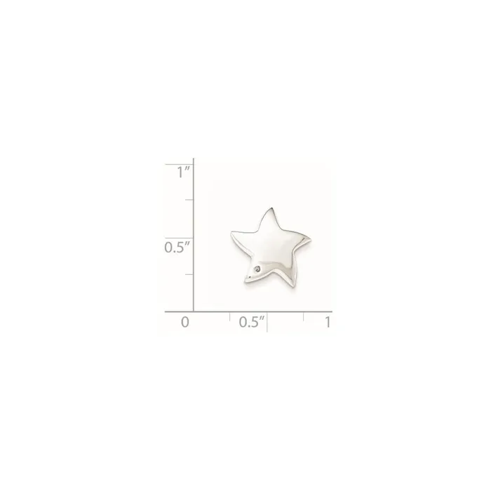 Goldia Necklaces Sterling Silver Polished Diamond Star Chain Slide