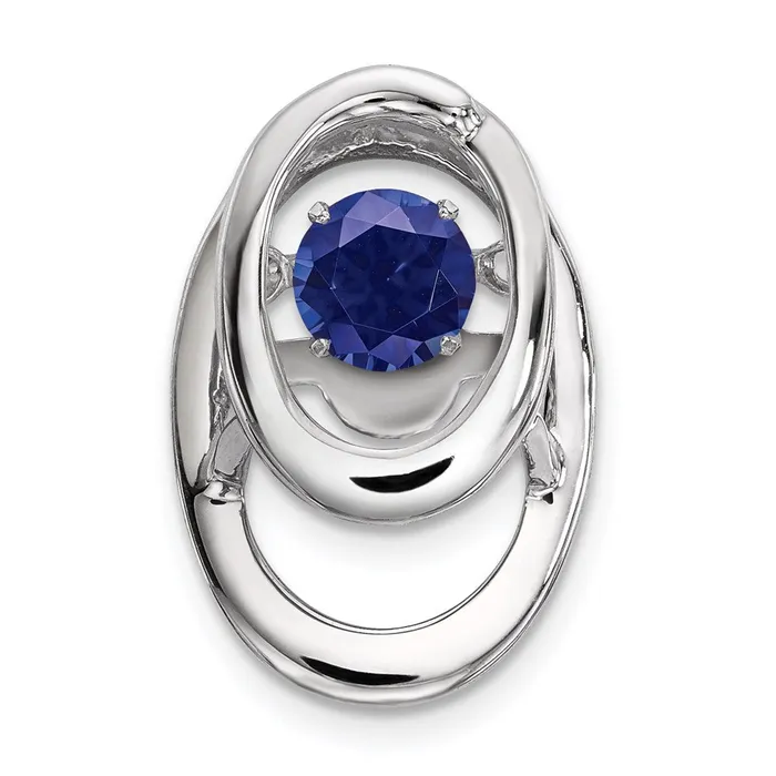 Goldia Necklaces Sterling Silver Rhodium Created Sapphire Birthstone Vibrant Chain Slide Goldia Necklaces Sterling Silver Rhodium Created Sapphire Birthstone Vibrant Chain Slide