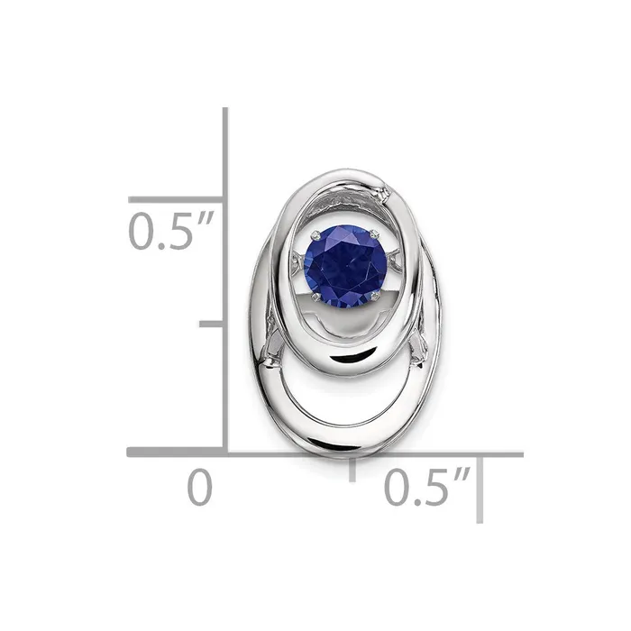Goldia Necklaces Sterling Silver Rhodium Created Sapphire Birthstone Vibrant Chain Slide