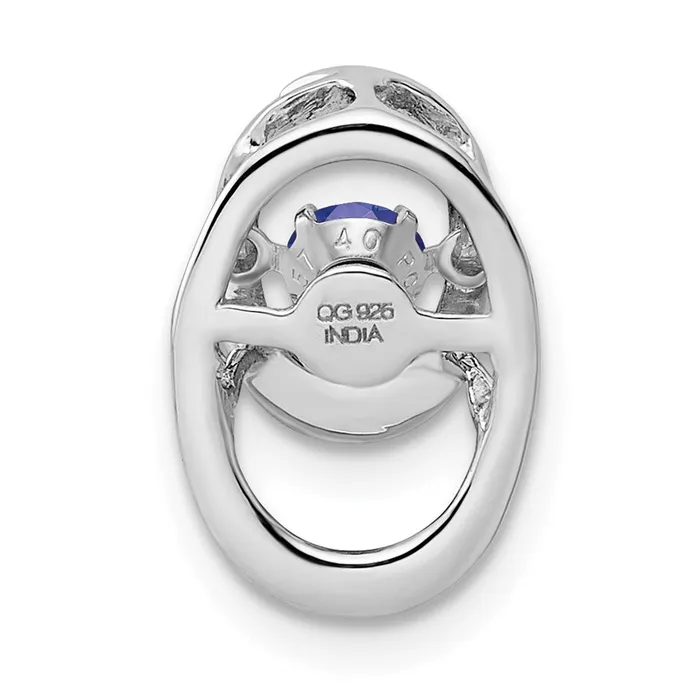 Goldia Necklaces Sterling Silver Rhodium Created Sapphire Birthstone Vibrant Chain Slide