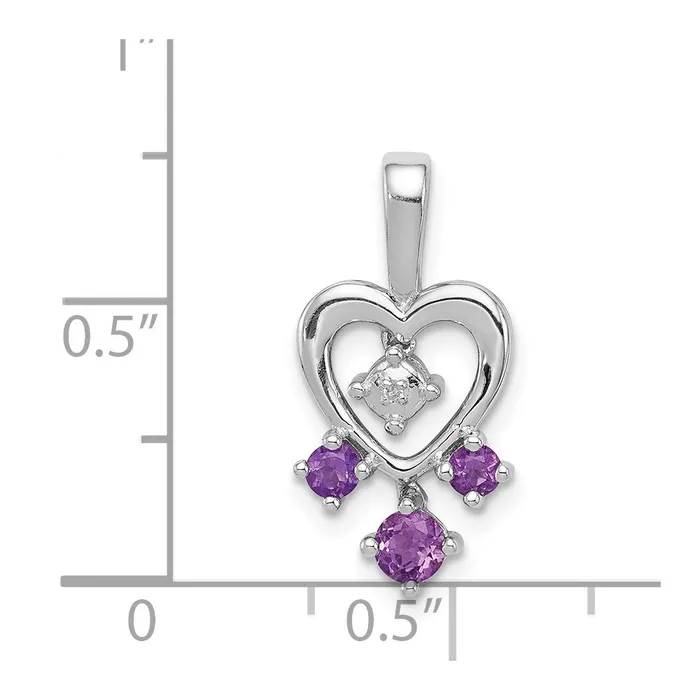 Goldia Necklaces Sterling Silver Rhodiumplated Amethyst Diamond Pendant