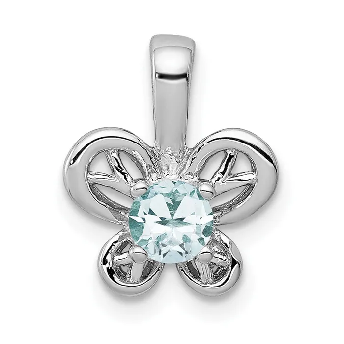 Goldia Necklaces Sterling Silver Rhodiumplated Aquamarine Pendant
