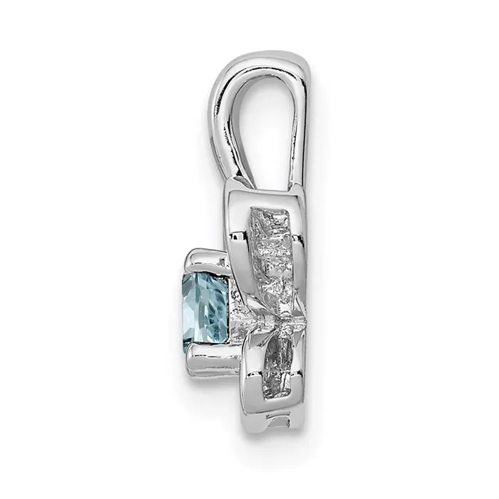 Goldia Necklaces Sterling Silver Rhodiumplated Aquamarine Pendant