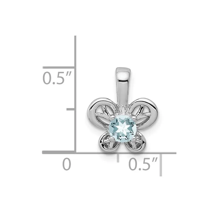 Goldia Necklaces Sterling Silver Rhodiumplated Aquamarine Pendant
