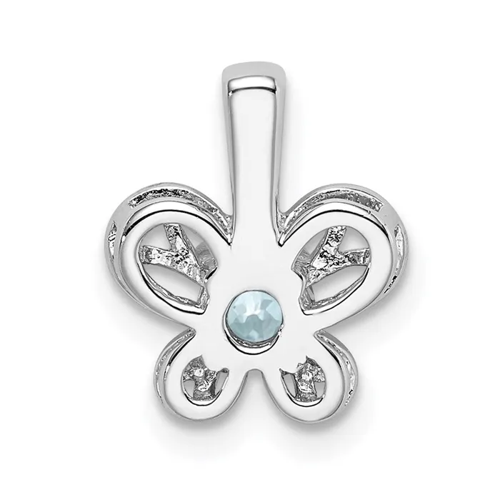 Goldia Necklaces Sterling Silver Rhodiumplated Aquamarine Pendant