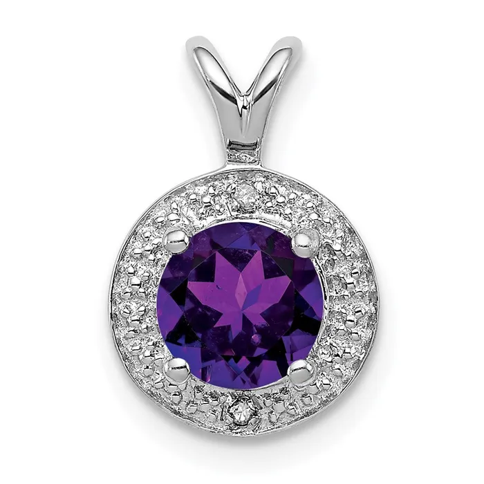 Goldia Necklaces Sterling Silver Rhodiumplated Diamond u0026 Amethyst Pendant Goldia Necklaces Sterling Silver Rhodiumplated Diamond u0026 Amethyst Pendant