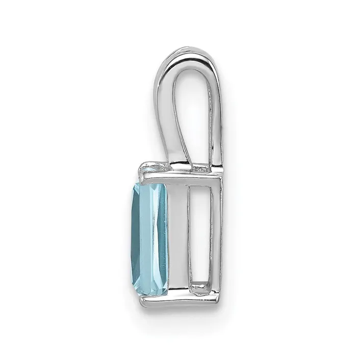 Goldia Necklaces Sterling Silver Rhodium Plated Sky Blue Topaz Rectangle Pendant