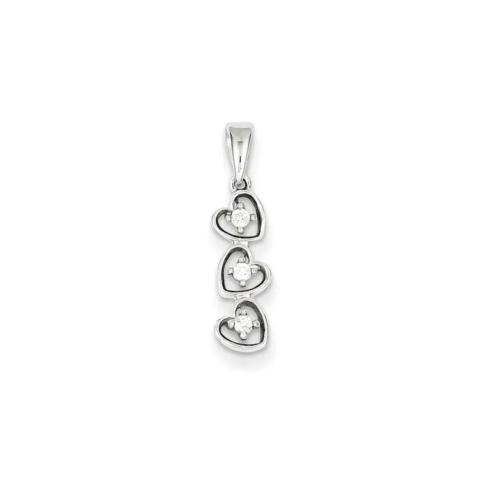 Goldia Necklaces Sterling Silver Triple Heart Pendant