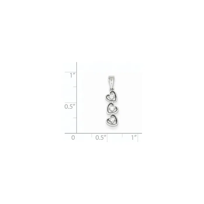 Goldia Necklaces Sterling Silver Triple Heart Pendant