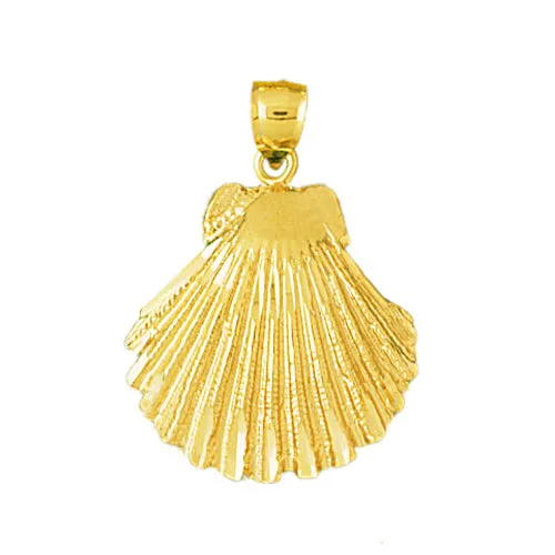 Goldia PreStyled Sets 14K Gold 22MM Scallop Shell Pendant