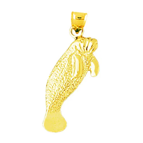 Goldia PreStyled Sets 14K Gold Manatee Sealife Pendant