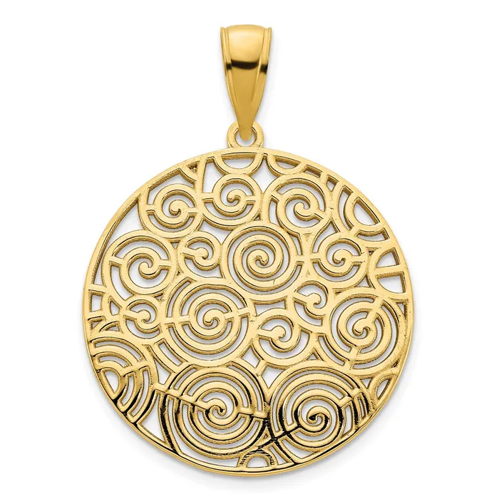Goldia PreStyled Sets 14k Yellow Gold Fancy Filigree Disc Pendant
