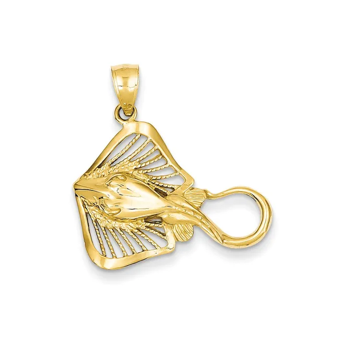 Goldia PreStyled Sets 14k Yellow Gold Filigree Stingray Pendant