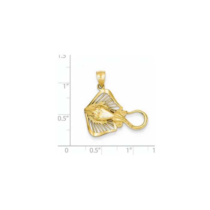 Goldia PreStyled Sets 14k Yellow Gold Filigree Stingray Pendant