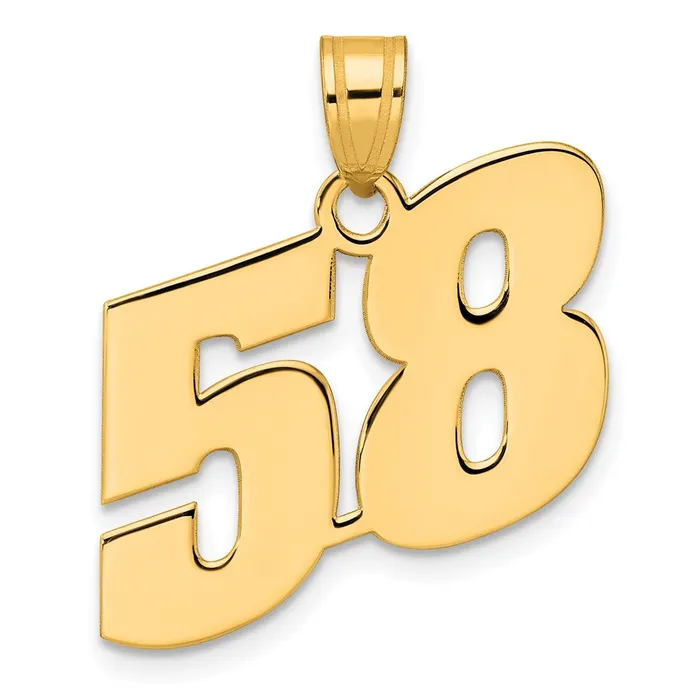 Goldia PreStyled Sets 14k Yellow Gold Polished Block Number 58 Pendant