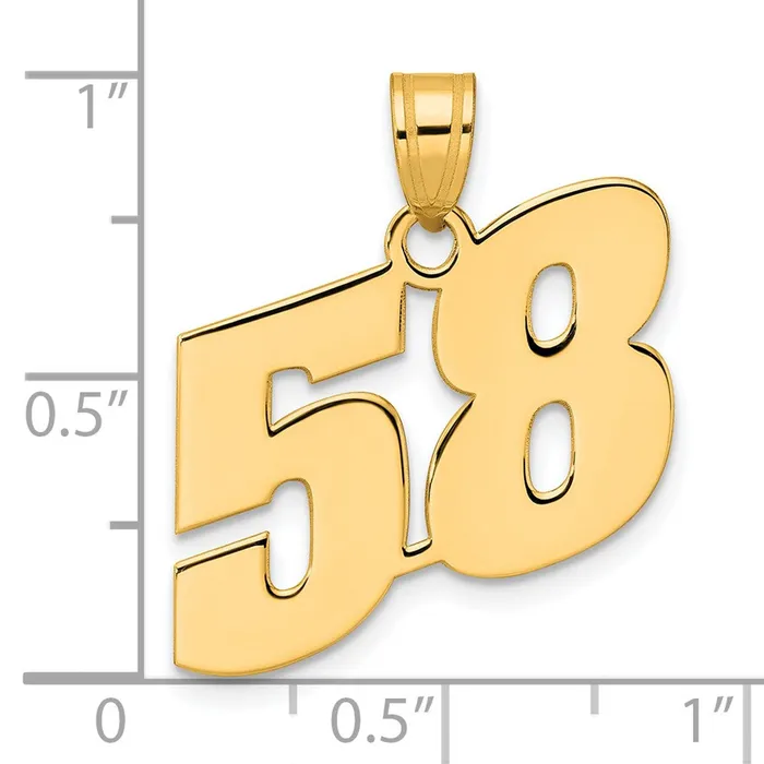 Goldia PreStyled Sets 14k Yellow Gold Polished Block Number 58 Pendant