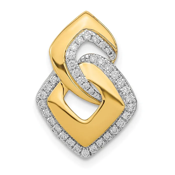 Goldia PreStyled Sets 14K Yellow Gold Polished Real Diamond Fancy Shaped Chain Slide