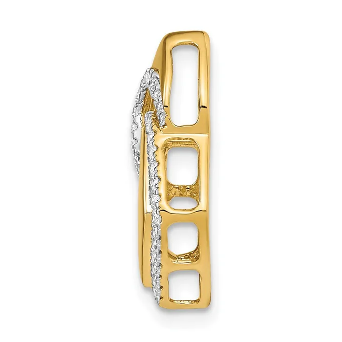 Goldia PreStyled Sets 14K Yellow Gold Polished Real Diamond Fancy Shaped Chain Slide