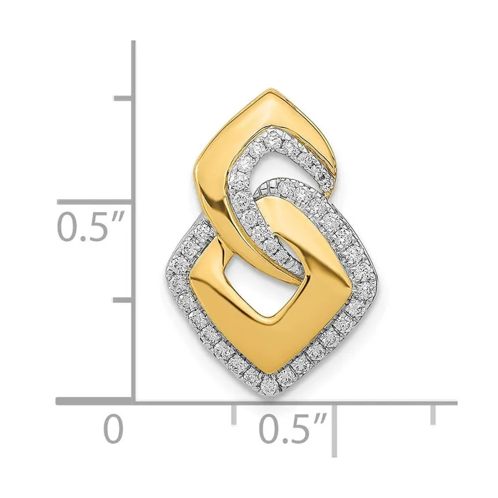 Goldia PreStyled Sets 14K Yellow Gold Polished Real Diamond Fancy Shaped Chain Slide