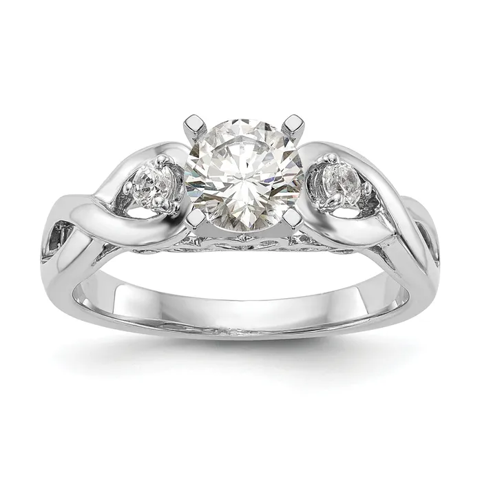 Goldia Rings 010ct CZ Solid Real 14k White Gold Peg Set Infinity Engagement Ring Goldia Rings 010ct CZ Solid Real 14k White Gold Peg Set Infinity Engagement Ring