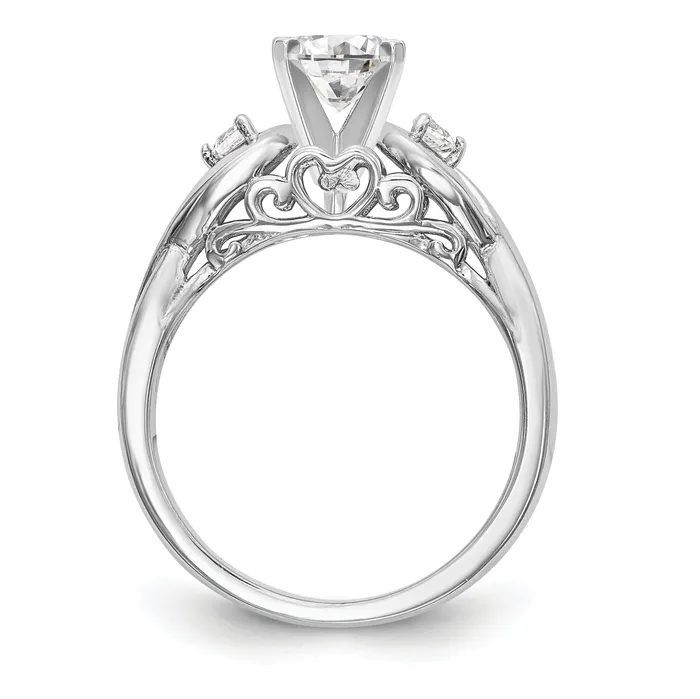 Goldia Rings 010ct CZ Solid Real 14k White Gold Peg Set Infinity Engagement Ring
