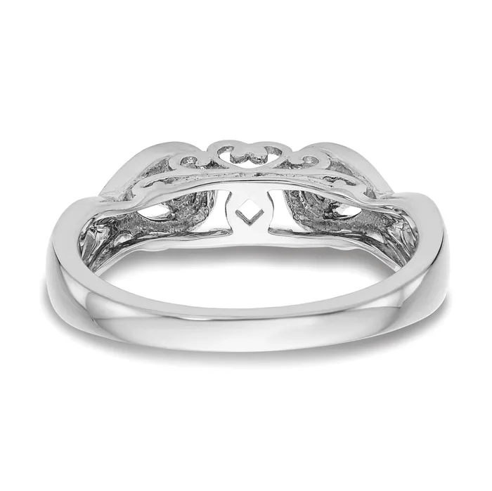 Goldia Rings 010ct CZ Solid Real 14k White Gold Peg Set Infinity Engagement Ring