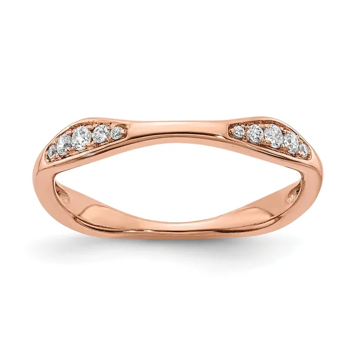 Goldia Rings 012ct CZ Solid Real 14k Rose Gold Wedding Wedding Band Ring Goldia Rings 012ct CZ Solid Real 14k Rose Gold Wedding Wedding Band Ring