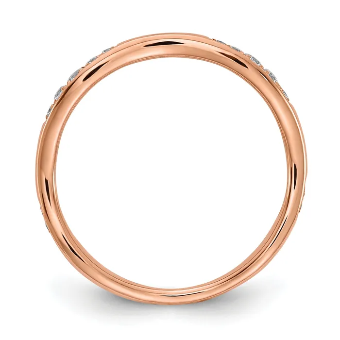 Goldia Rings 012ct CZ Solid Real 14k Rose Gold Wedding Wedding Band Ring