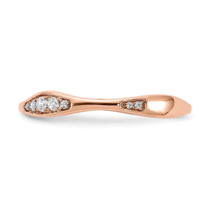 Goldia Rings 012ct CZ Solid Real 14k Rose Gold Wedding Wedding Band Ring