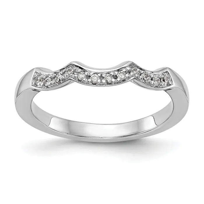 Goldia Rings 014ct CZ Solid Real 14k White Gold Wedding Wedding Band Ring