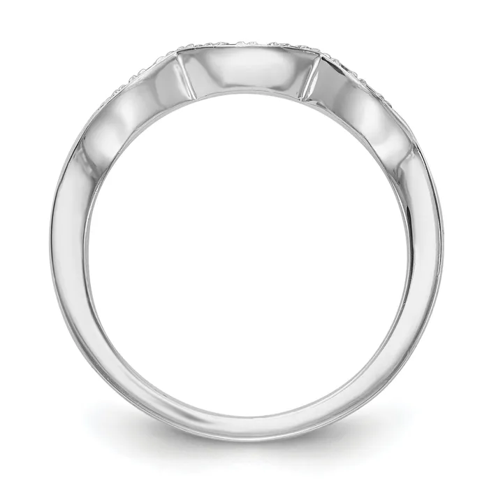 Goldia Rings 014ct CZ Solid Real 14k White Gold Wedding Wedding Band Ring