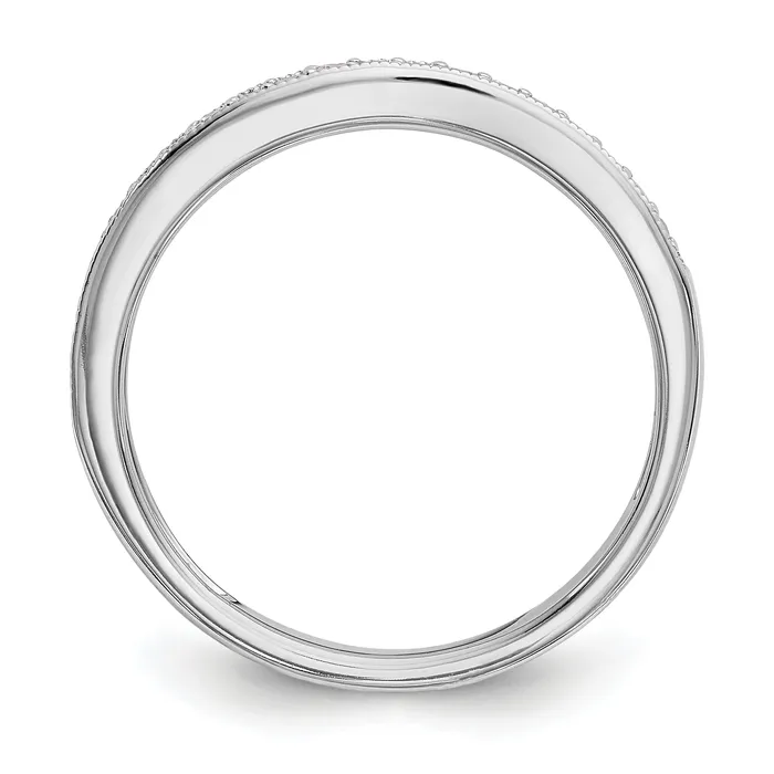 Goldia Rings 016ct CZ Solid Real 14K White Gold Wedding Wedding Band Ring
