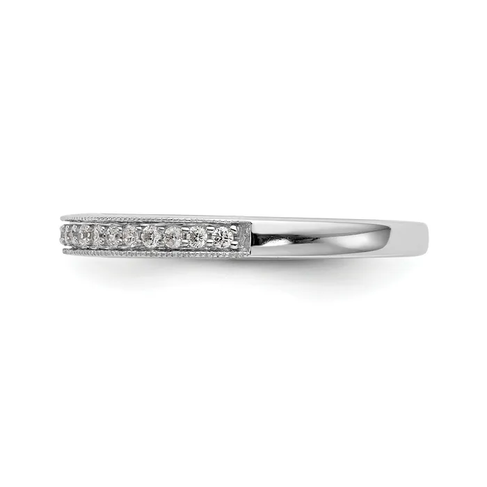 Goldia Rings 016ct CZ Solid Real 14K White Gold Wedding Wedding Band Ring