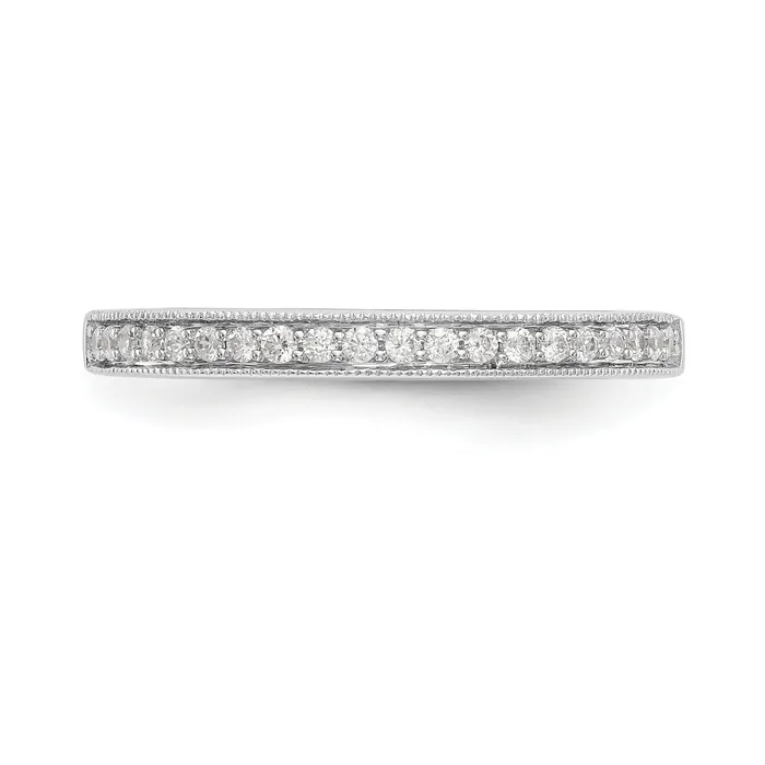 Goldia Rings 016ct CZ Solid Real 14K White Gold Wedding Wedding Band Ring