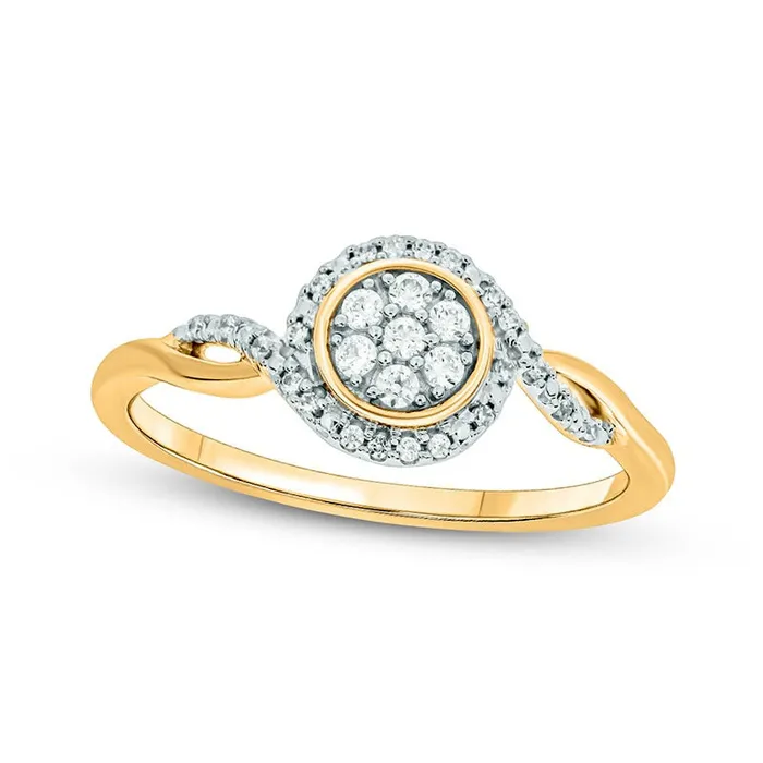 Goldia Rings 017 CT TW Composite Natural Diamond Frame Split Shank Promise Ring in Sterling Silver with Solid 14K Gold Plate Goldia Rings 017 CT TW Composite Natural Diamond Frame Split Shank Promise Ring in Sterling Silver with Solid 14K Gold Plate