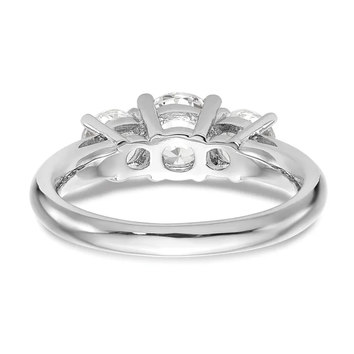 Goldia Rings 017ct CZ Solid Real 14K White Gold 3Stone Engagement Ring
