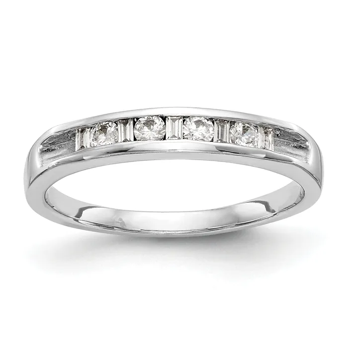 Goldia Rings 021ct CZ Solid Real 14K White Gold Channel Wedding Band Ring Goldia Rings 021ct CZ Solid Real 14K White Gold Channel Wedding Band Ring