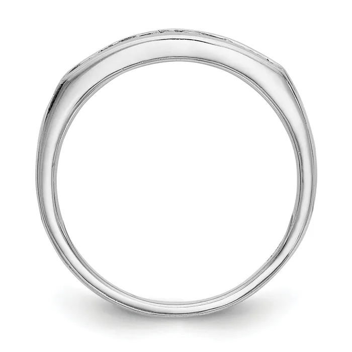 Goldia Rings 021ct CZ Solid Real 14K White Gold Channel Wedding Band Ring