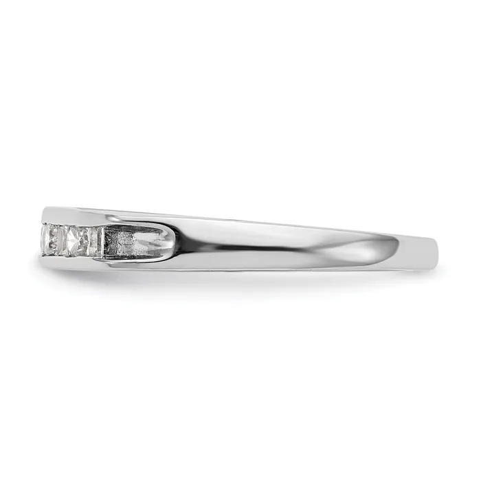 Goldia Rings 021ct CZ Solid Real 14K White Gold Channel Wedding Band Ring