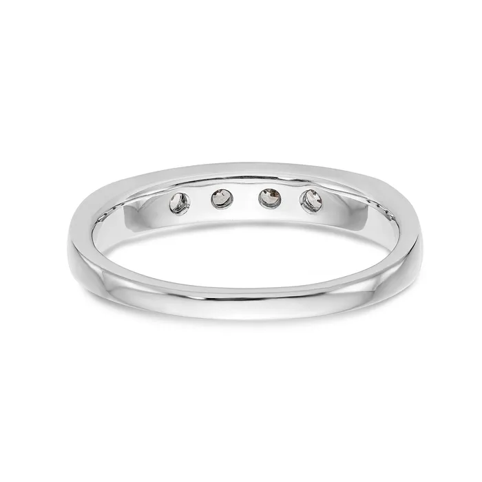 Goldia Rings 021ct CZ Solid Real 14K White Gold Channel Wedding Band Ring