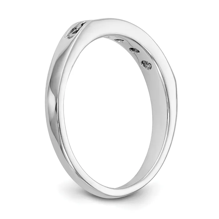 Goldia Rings 021ct CZ Solid Real 14K White Gold Channel Wedding Band Ring