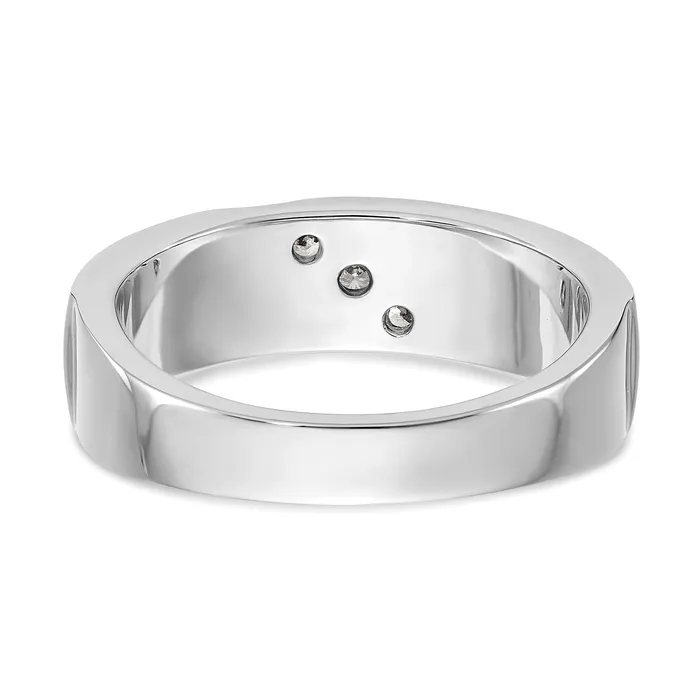Goldia Rings 021ct CZ Solid Real 14K White Gold Mens Wedding Band Ring