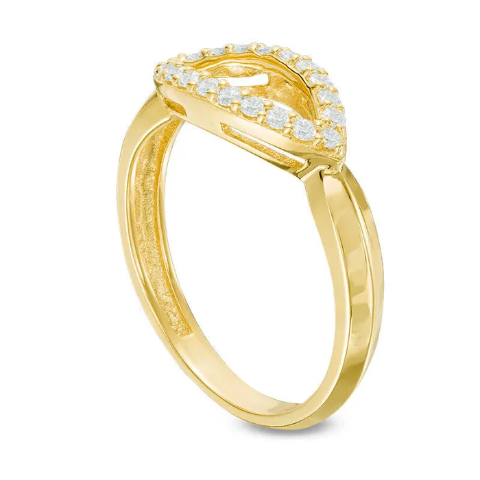 Goldia Rings 025 CT TW Natural Diamond Sideways Open Marquise Ring in Solid 10K Yellow Gold Goldia Rings 025 CT TW Natural Diamond Sideways Open Marquise Ring in Solid 10K Yellow Gold