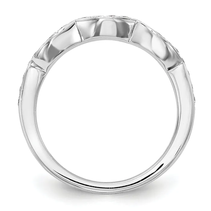 Goldia Rings 033ct CZ Solid Real 14k White Gold Wedding Wedding Band Ring
