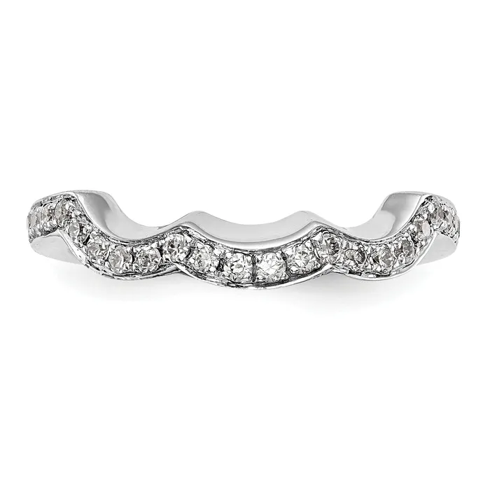Goldia Rings 033ct CZ Solid Real 14k White Gold Wedding Wedding Band Ring