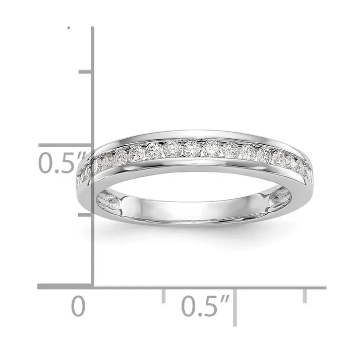 Goldia Rings 033ct CZ Solid Real 14k White Gold Wedding Wedding Band Ring