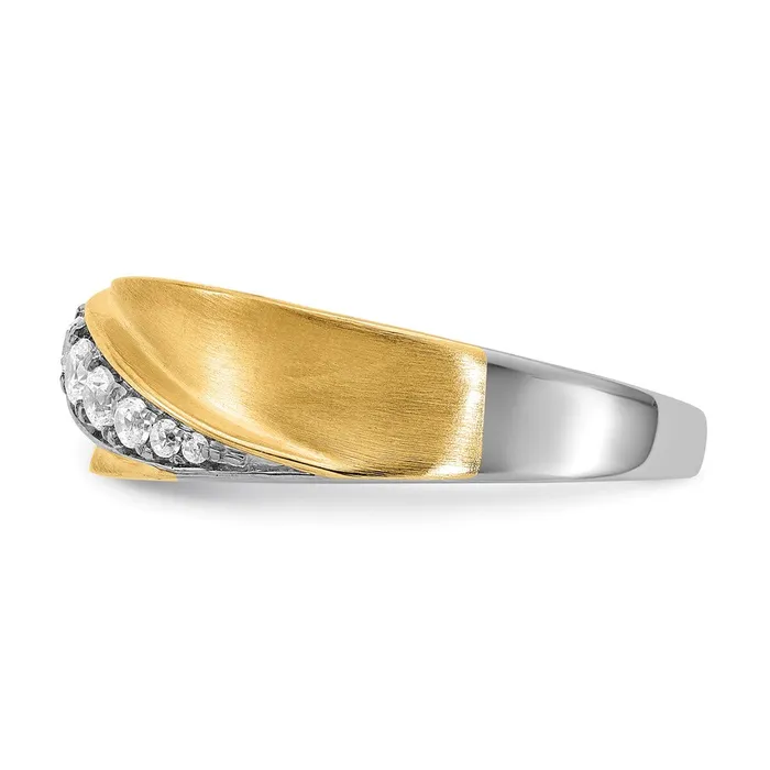 Goldia Rings 033ct CZ Solid Real 14k White Yellow Gold Mens Ring